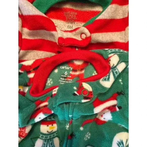 CARTERS BABY fleece sleepers size 6 months bundle of 2 - Picture 2 of 2